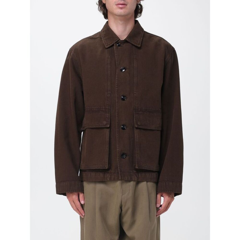 Lemaire Men Lemaire Single-Breasted Lightweight Cotton Jacket With Patch Pockets